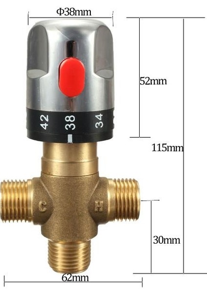 Pirinç Termostatik Karışım Vanası Banyo Bataryası Sıcaklık Mikser Kontrolü Termostatik Vana Ev Geliştirme modelleri