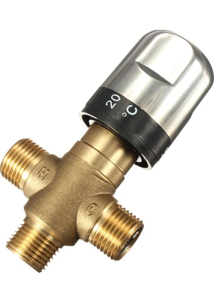 Pirinç Termostatik Karışım Vanası Banyo Bataryası Sıcaklık Mikser Kontrolü Termostatik Vana Ev Geliştirme indirimleri