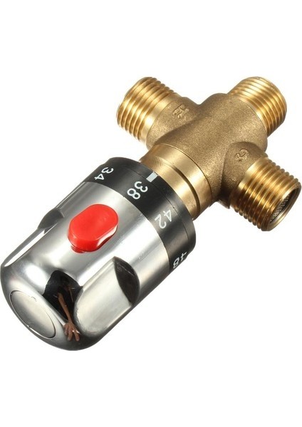 Pirinç Termostatik Karışım Vanası Banyo Bataryası Sıcaklık Mikser Kontrolü Termostatik Vana Ev Geliştirme