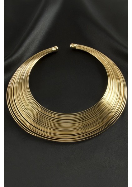 Ds-Derin Tel Metal Tasma Kolye-Sarı