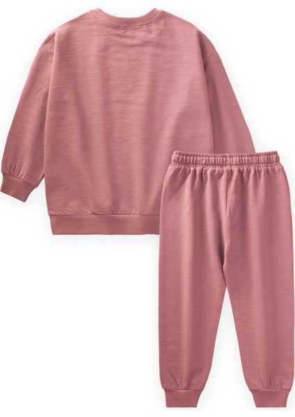Basıc Sweatshirt Takım 3-8 Yaş Gül Pembe fiyatları