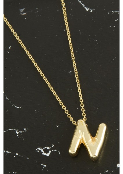 Ds-Derin N Harfli Balon Kolye-Sarı