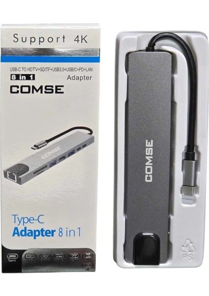 Macbook Pro Air Uyumlu USB Type-C 8 Hub Dönüştürücü Çevirici Çoklayıcı USB Hdmı Micro Sd 8 Girişli fiyatları