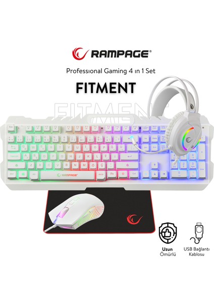 Fitment Gaming Set (Klavye Mouse Kulaklık Mousepad)