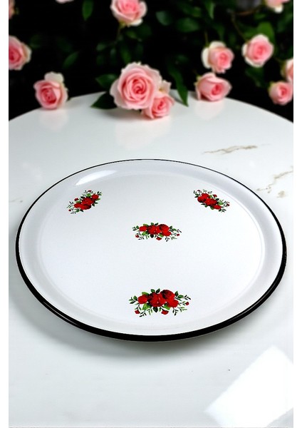 70 No Emaye Sini Sofra, Yemek Sunum Tepsi, Yer Sofrası Çinko ~68 cm modelleri