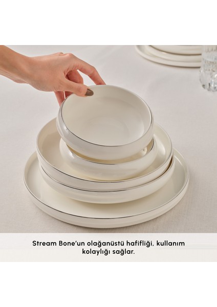 Stream Bone Sunset 53 Parça 12 Kişilik Yemek Takımı Platin