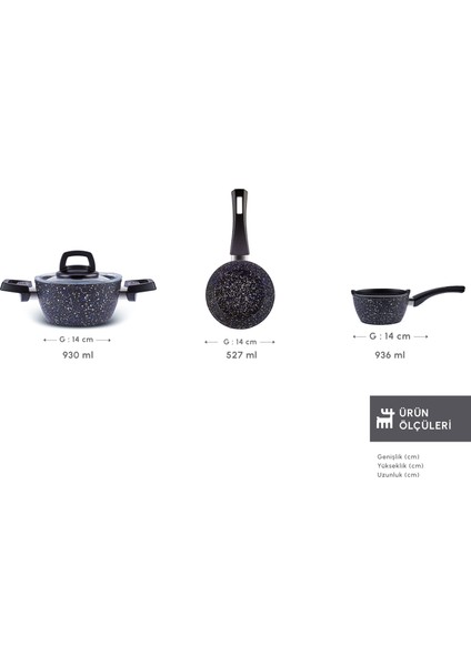 Bio Granit Blue Stone Mini 5 Parça Tencere Seti fiyatları