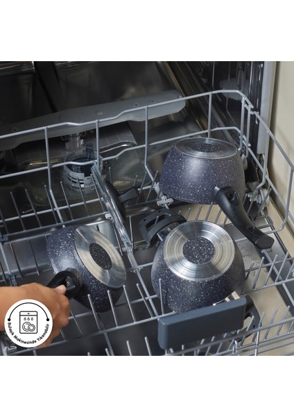 Bio Granit Blue Stone Mini 5 Parça Tencere Seti