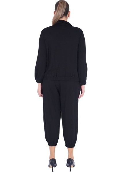 Kadın Büyük Beden Beyaz Şeritli Alt Üst Spor Şık Pamuk Takım