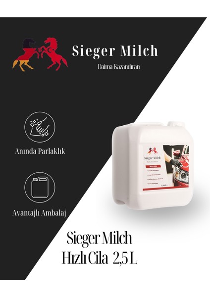 Hızlı Araç Cilası 2.5l Bidon + 1000ML Sprey ile Microfiber Bez (4'lü) Kampanyalı Paket modelleri