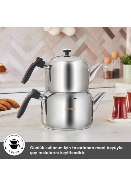 Asiye Maxi Çaydanlık Takımı Siyah