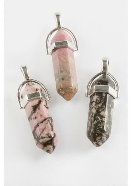 Ds-Derin Akik Point Kolye Ucu-Pembe