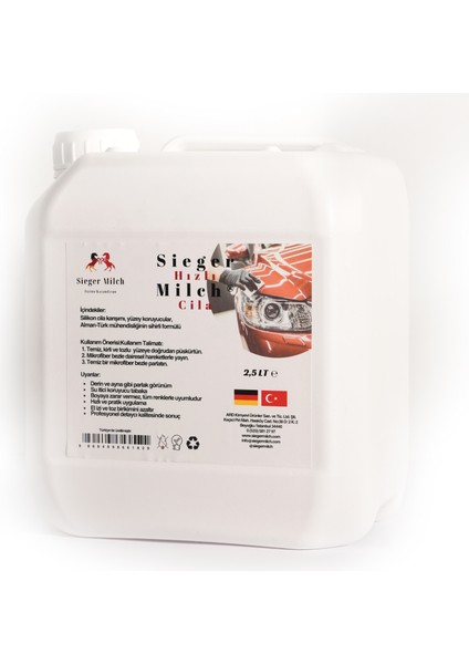 Hızlı Araç Cilası 2.5l Bidon + Microfiber Bez (Tekli) modelleri