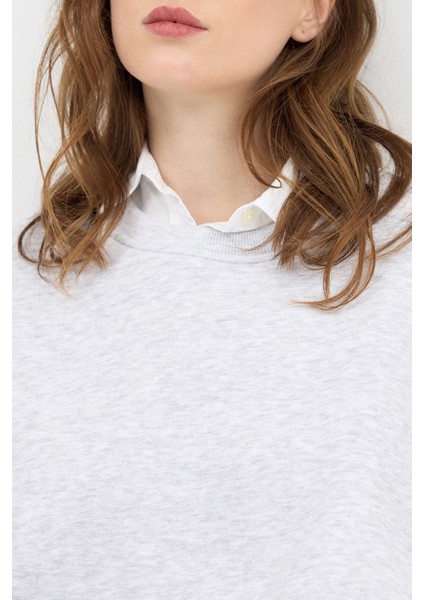 Karmelanj Bisiklet Yaka Oversize Kadın Sweatshirt 9152M