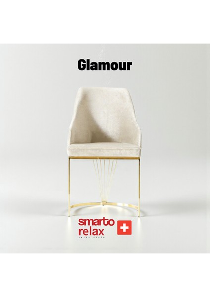 Glamour 2’li Sandalye Seti — Metal Ayaklı, Bej Kumaş fiyatları