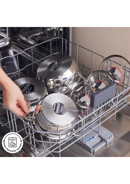 Emirgan İndüksiyon Tabanlı 6 Parça Çelik Sahan Set