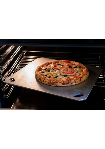 Gartner Pizza Çeliği - Pizza Taşı- Taş Fırın Lezzeti- 304 Paslanmaz Çelik - 36X33 cm