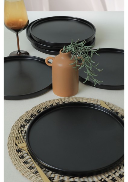 Mat Siyah Stackable Servis Tabağı 27 cm 6 Adet 956 fiyatları