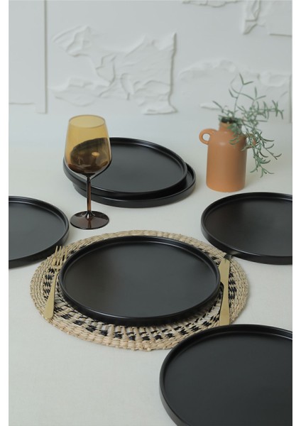 Mat Siyah Stackable Servis Tabağı 27 cm 6 Adet 956 modelleri