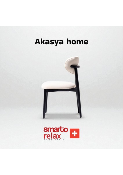 Akasya Home 2’li Sandalye Seti — Siyah Ahşap Ayaklı, Beyaz Kumaş modelleri