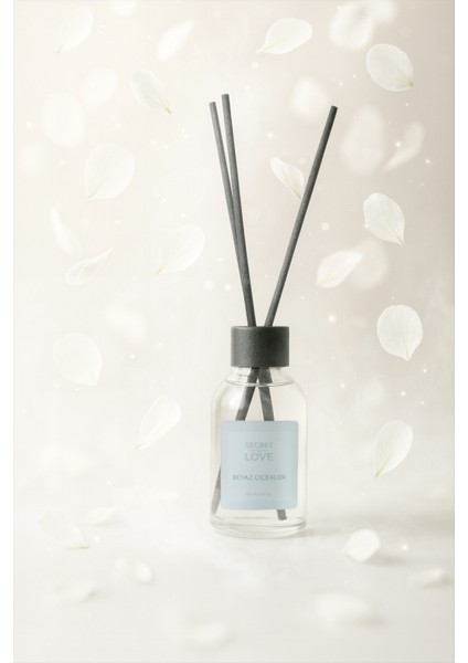 2 Li Oda Kokusu Çubuklu Beyaz Çiçekler 50ml