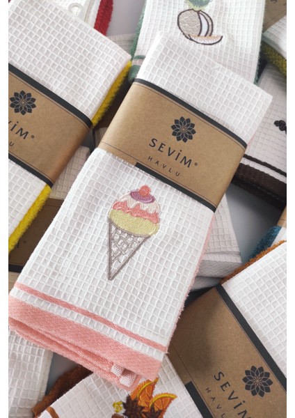 2'li Mutfak Havlusu - Pamuk - Nakışlı Kurulama Bezi - 40 x 60 cm fiyatları