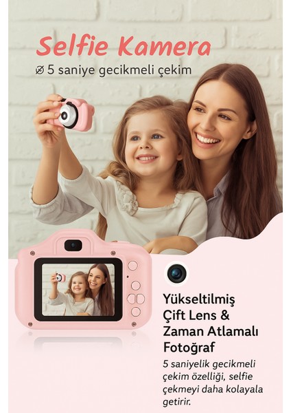 Mini Eğitici Çocuk Fotoğraf Makinesi Kılıflı Kamera Çocuklar Için Dijital Fotoğraf ve Oyun Makinesi fırsatları