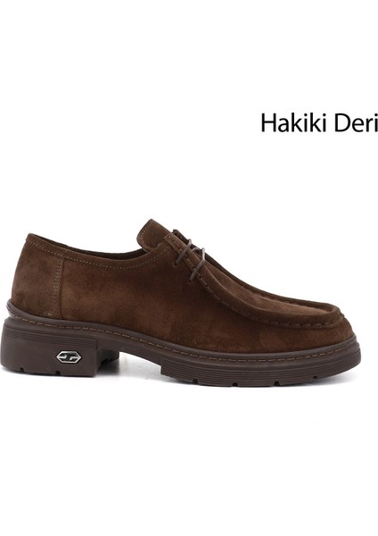 Kadın Kahve Bağcıklı Hakiki Deri Comfort Ayakkabı