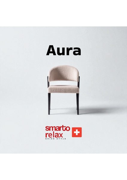 Aura 2’li Sandalye — Ahşap/Siyah Ayaklı, Krem Kumaş modelleri