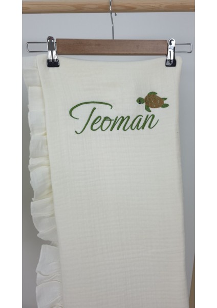 Müslin Yeni Doğan 4katlı Organik %100PAMUK Kişiye Özgü Nakışlı Hastane Çıkış Seti (Kablunbağa Model) fırsatları