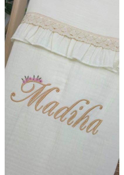 Müslin Yeni Doğan 4katlı Organik %100PAMUK Kişiye Özgü Nakışlı Hastane Çıkış Seti (Papatya Model-10) modelleri