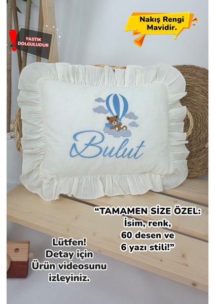 Müslin Yeni Doğan 4katlı Organik %100PAMUK Kişiye Özgü Nakışlı Hastane Çıkış Seti (Ayıcık Model-3)