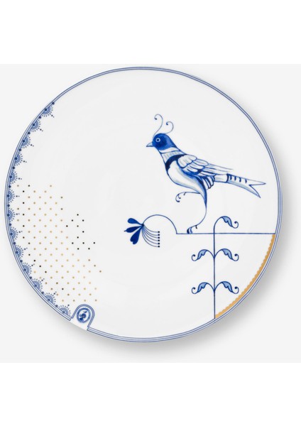 Blue Bird Beyaz Porselen Yemek Tabağı 25,5 cm