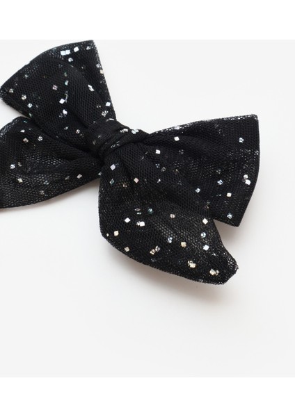 Siyah Simli Tül Fiyonk Kız Çocuk Klips Toka fırsatları