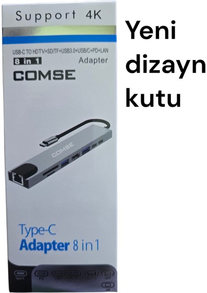 Macbook Pro Air Uyumlu USB Type-C 8 Hub Dönüştürücü Çevirici Çoklayıcı USB Hdmı Micro Sd 8 Girişli fırsatları