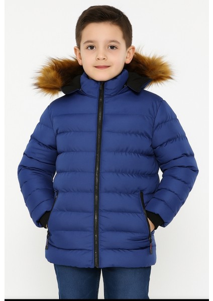 Kız Çocuk Erkek Çocuk Çıkabilir Kapüşon Fermuar Kapamaelyaf Dolum Içi Polar Şişme Mont