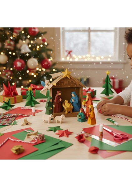 Noel Sahne Dekorasyonu Origami Seti (Yurt Dışından) fiyatları