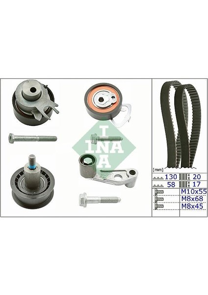 530036010 - Triger Seti 130×20 Polo-Cordoba-Golf4-Fabıa-Bora 1.4-1.6 16V Bcb-Bby-Bud-Bbz-Bky-Ahw-Ajv-Azd-Cggb