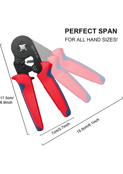 SE-3865-4 Yüksük Sıkma Pensesi 800 adet Terminal Hediyeli HSC8 6-4A / 0.25-10mm ² 23-7AWG Elektrik Teli Yüksük Sıkma Pensesi fiyatları