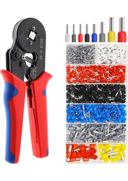SE-3865-4 Yüksük Sıkma Pensesi 800 adet Terminal Hediyeli HSC8 6-4A / 0.25-10mm ² 23-7AWG Elektrik Teli Yüksük Sıkma Pensesi fırsatları
