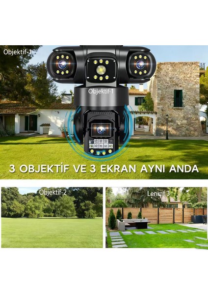 6mp 4g Lte Güvenlik Kamerası - Sım Kart Takılır, H.265, Çift Yönlü Ses & Ses Alarmı, Tf Kart Depolama, IP66 Su Geçirmez, Iç & Dış Mekan (12V Adaptör Hariç)