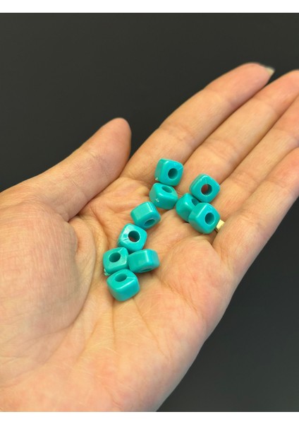 10 Adet Plastik Turkuaz Takı Boncuğu Set 1 cm modelleri