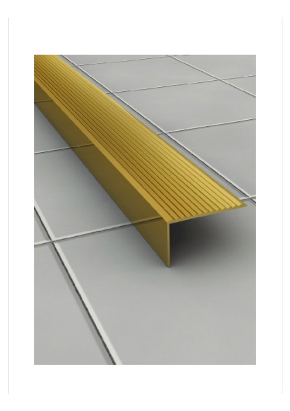 L Model Metal Merdiven Basamak Profili Çıtası Köşebent Bitim Profil Altın Gold Rengi 4CM*2CM*1,35M modelleri