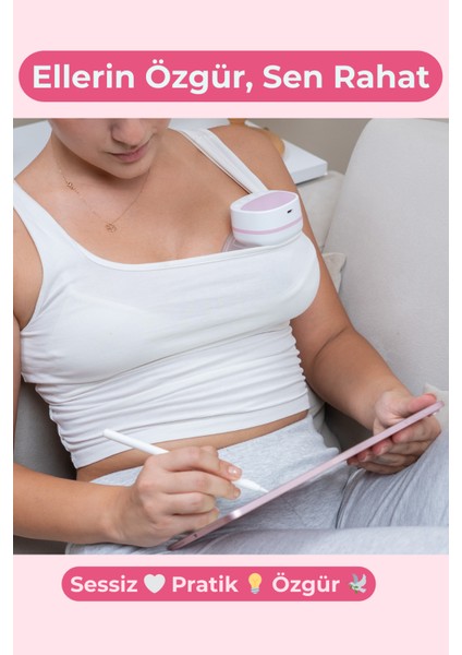 Giyilebilir Dijital Göğüs Pompası – Sessiz, 5 Modlu 15 Kademe Süt Sağma Cihazı (Tekli) fiyatları