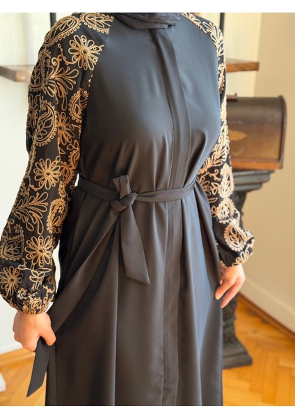 Süzene Nakışlı Reglan Kol Ferace 5051