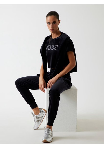 Kadife Kadın Crop T-Shirt V3BI01K0232 fiyatları