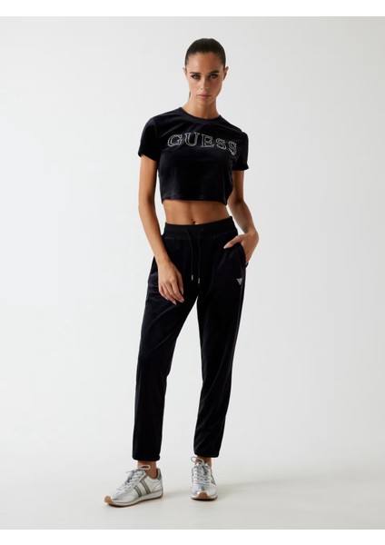 Kadife Kadın Crop T-Shirt V3BI01K0232 modelleri