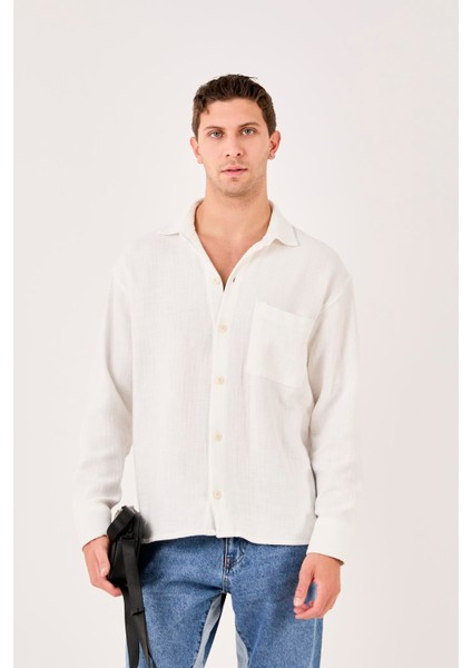 X-0001 Ayaklı Yaka Tek Cepli Uzun Kol Gömlek fiyatları