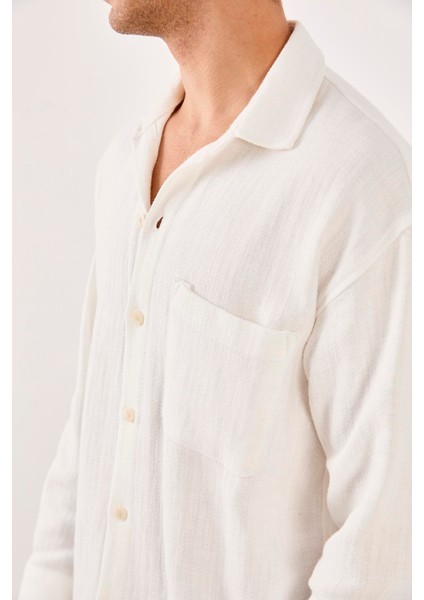 X-0001 Ayaklı Yaka Tek Cepli Uzun Kol Gömlek fırsatları