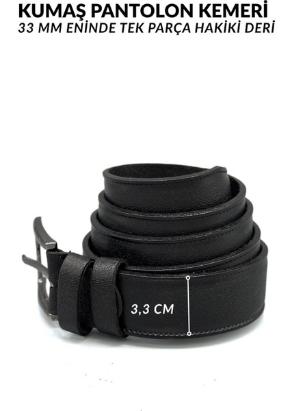 33 mm Doğal Deri Dikiş Baskı Erkek Kumaş Kemeri Siyah modelleri